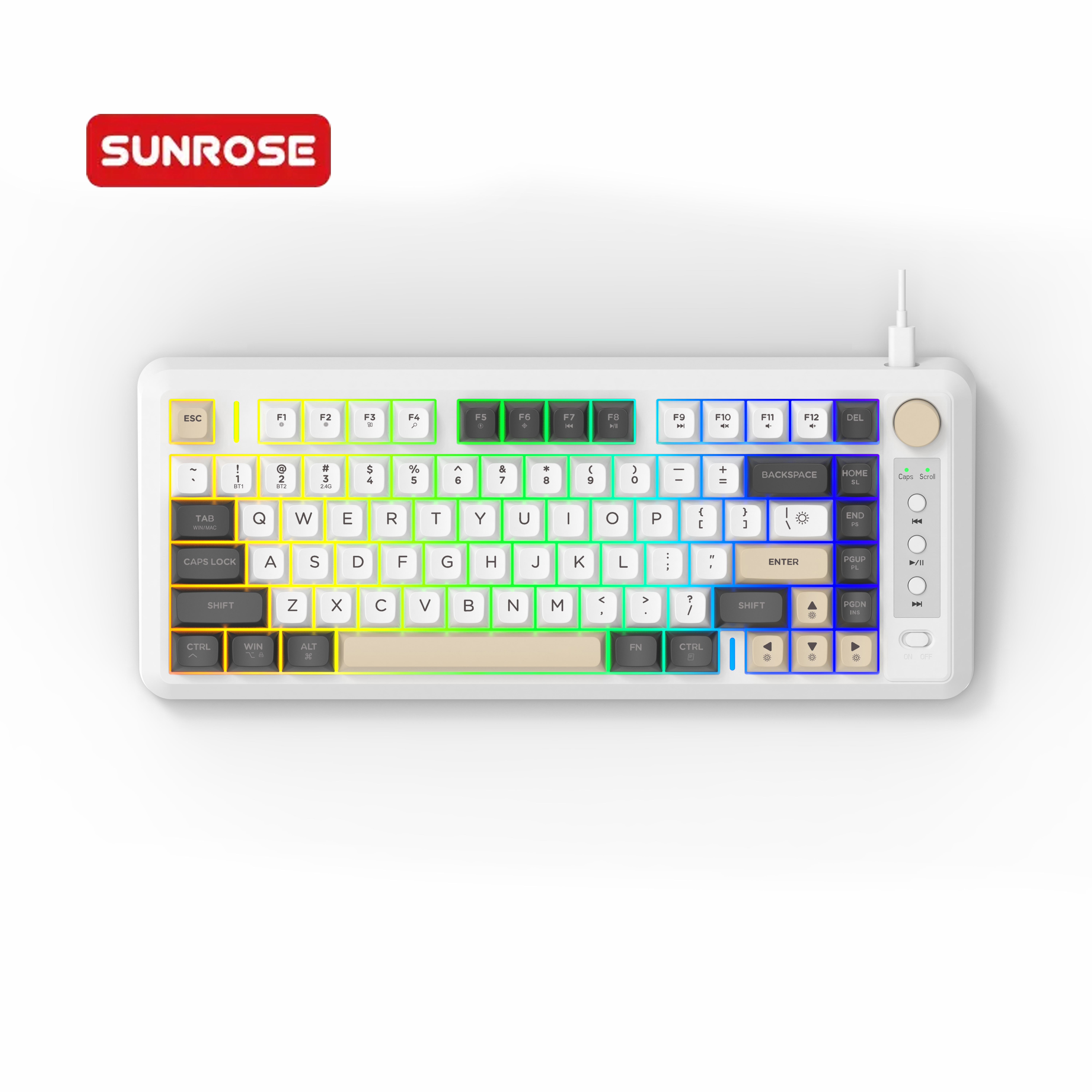 SUNROSE OKR248 Dual-Mode Glow 2.4G Wireless Keyboard 