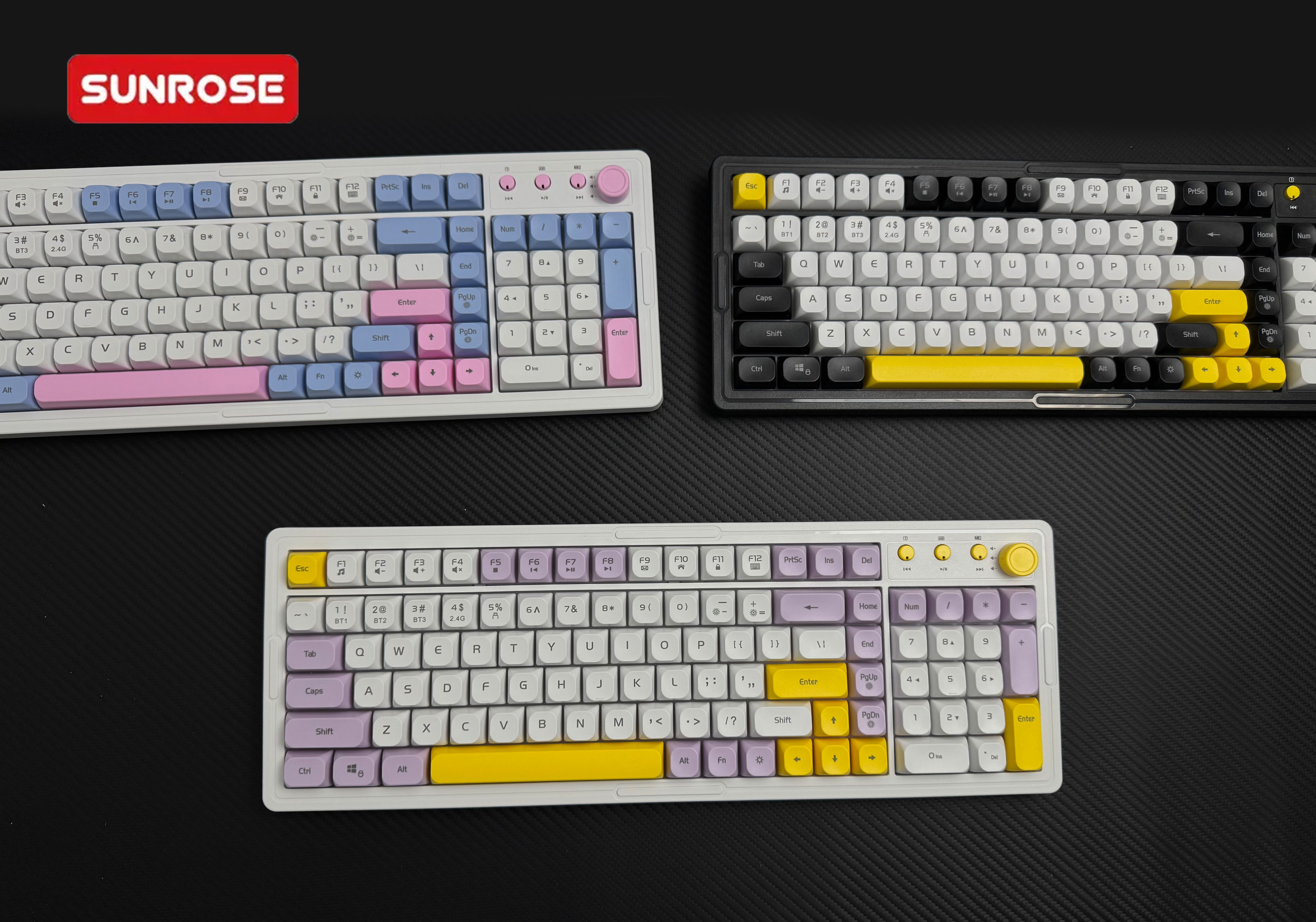 SUNROSE OKB010 Tri-Mode Rainbow Wireless Gaming Keyboard