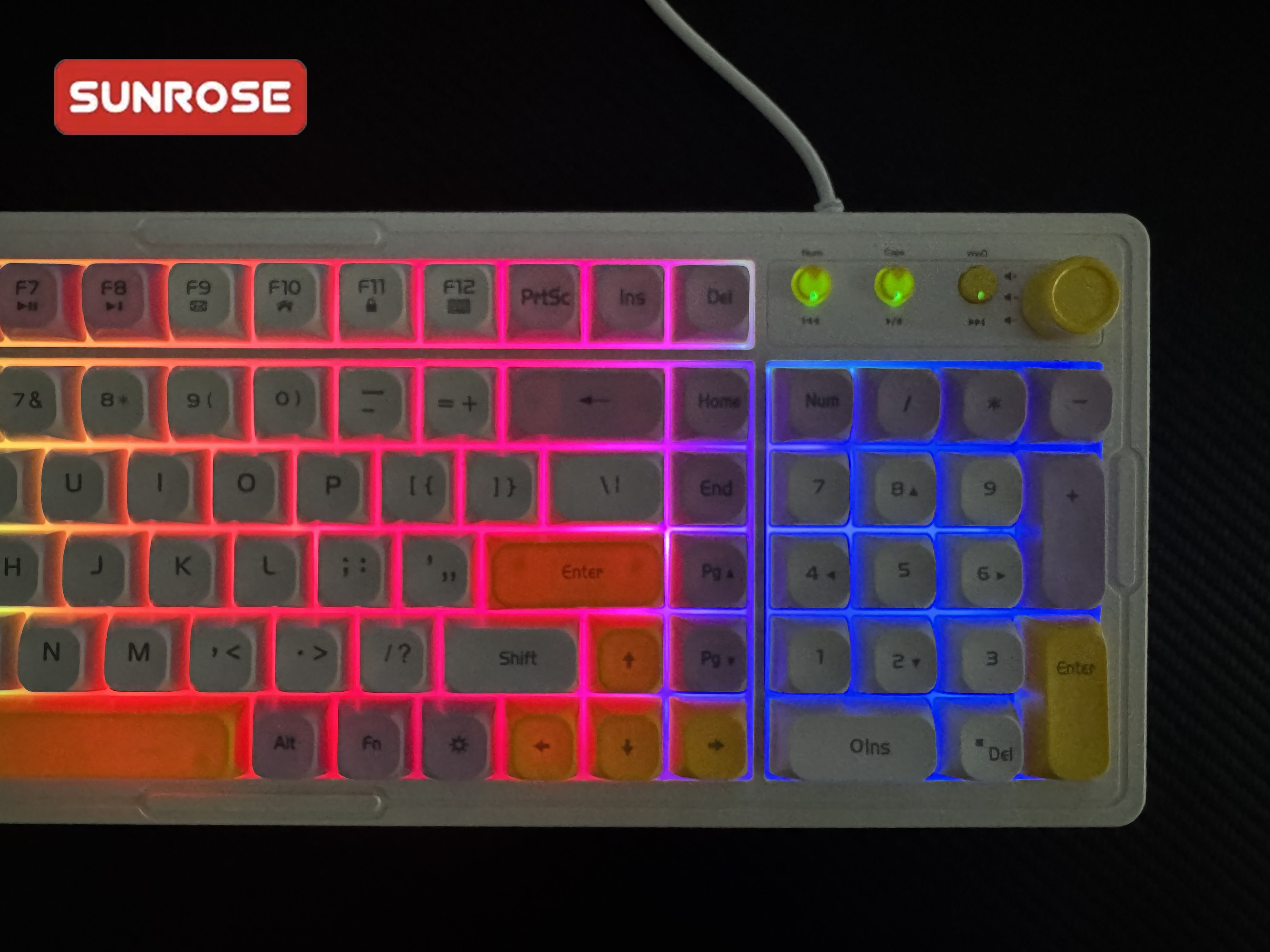 SUNROSE OKB030 Rainbow LED Backlit Gamers Wired Keyboard