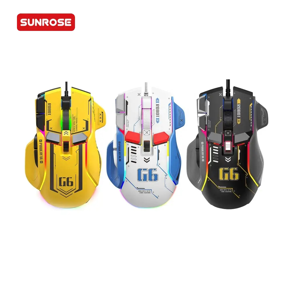 SUNROSE G6 Wired Ergonomic RGB Gaming Mouse
