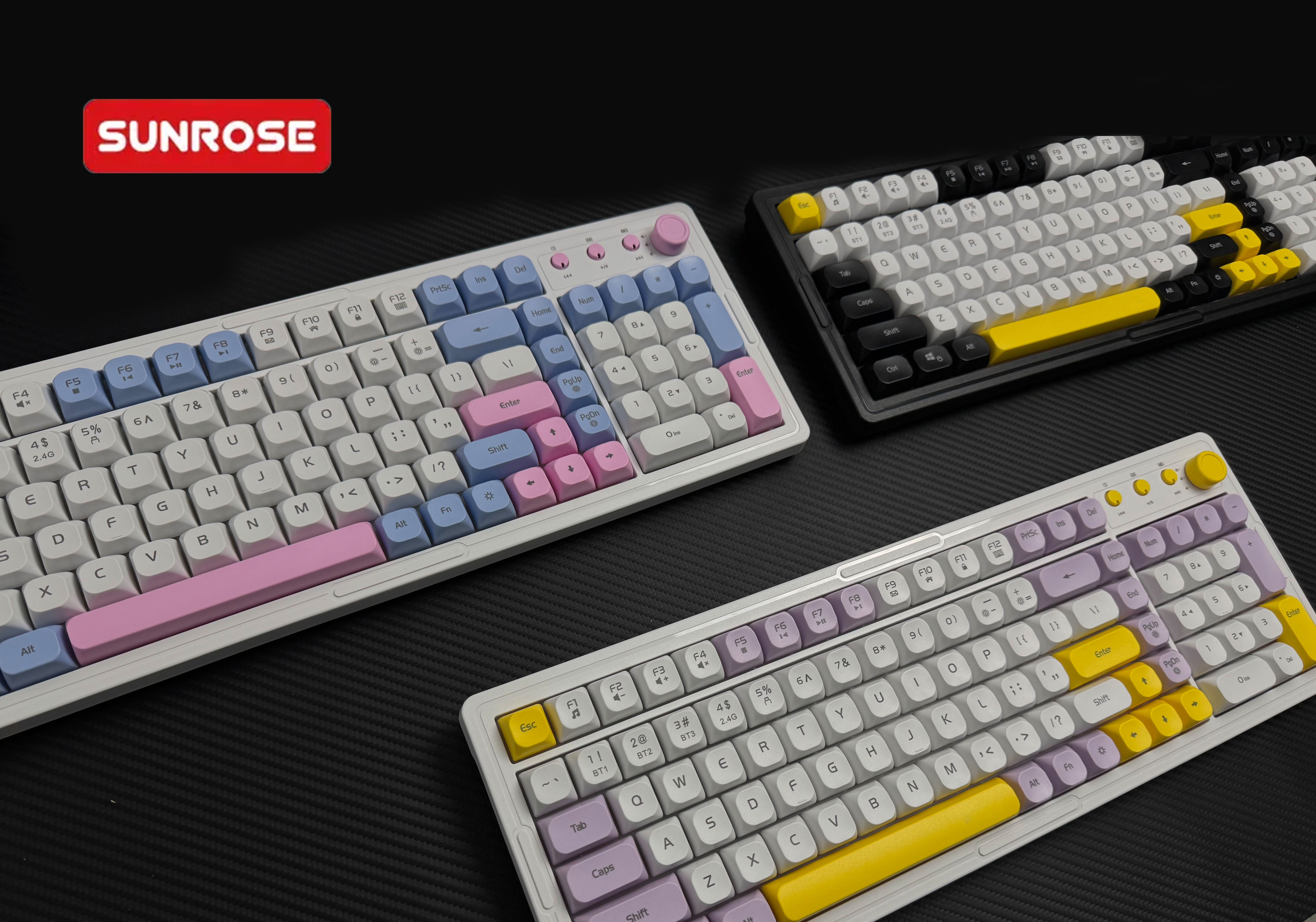 SUNROSE OKB010 Tri-Mode Rainbow Wireless Gaming Keyboard