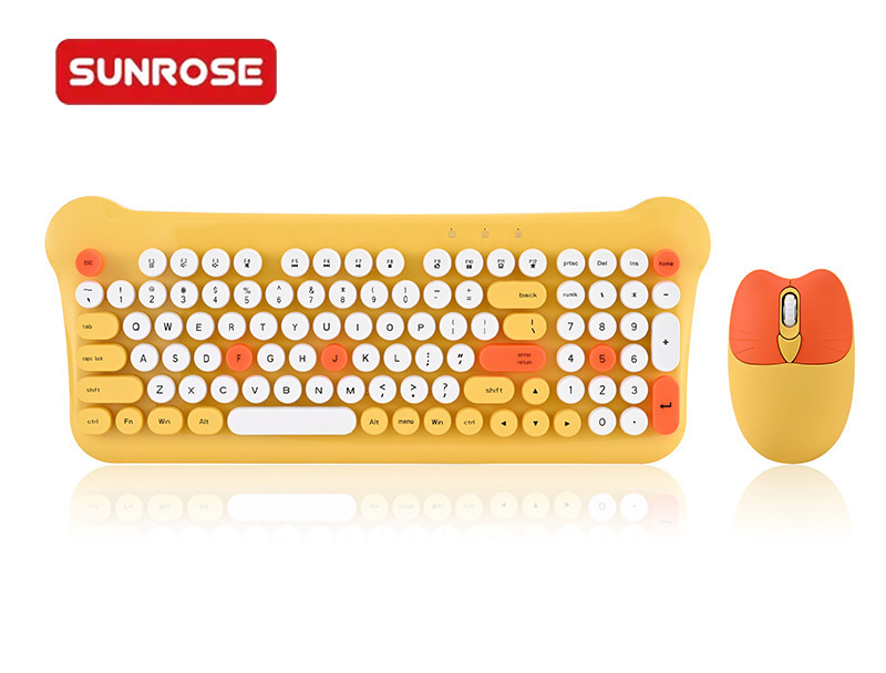 SUNROSE QT-05 Cute Wireless Keyboard and Mouse Set