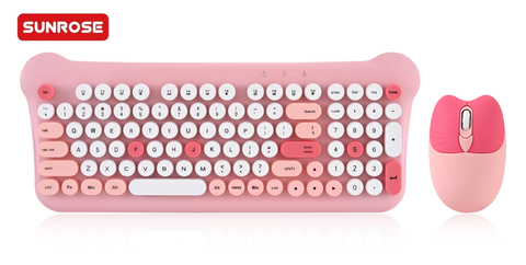 SUNROSE QT-05 Cute Wireless Keyboard and Mouse Set
