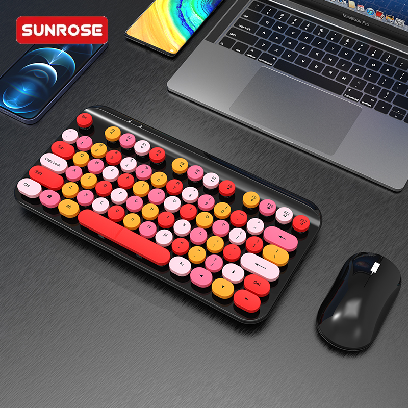 QT-01S Multicolor Wireless Keyboard Mouse