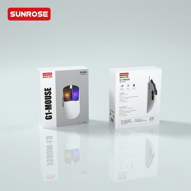 SUNROSE G1 Lightweight RGB Wired Gaming Mouse