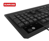 SUNROSE K300F Wired USB Ergonomic Fingerprint Keyboard