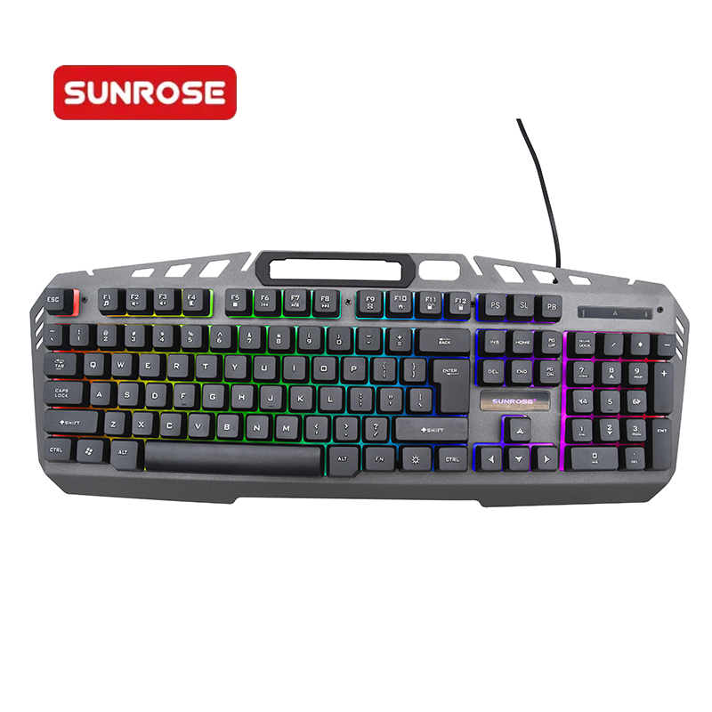 SUNROSE T36 Wired Mechanical Gaming Backlit Rainbow Glow Keyboard
