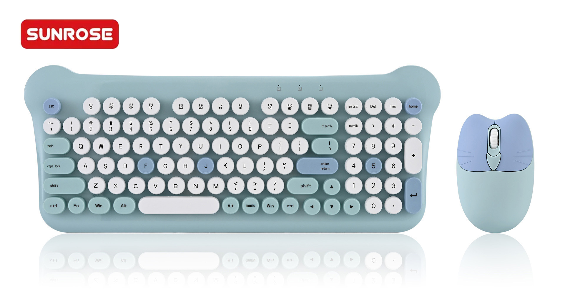 SUNROSE QT-05 Cute Wireless Keyboard and Mouse Set